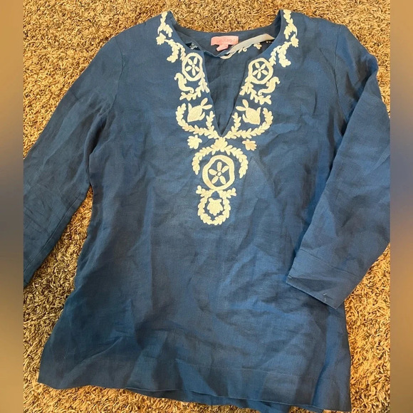 Lilly Pulitzer Embroidered Linen top - Picture 3 of 5